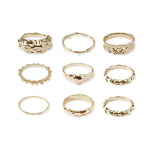 Trendy 9-piece Gold Ring