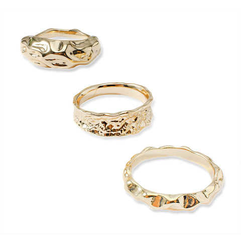 Trendy 9-piece Gold Ring