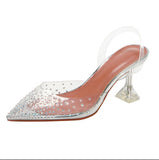 Fashion Pointed Rhinestone Transparent Shoes