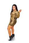 Golden Wrap Dress