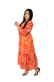 Orange Early Floral Dress