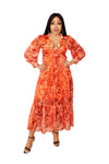 Orange Early Floral Dress